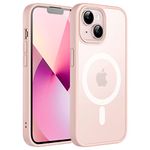 JETech Magnetic Case for iPhone 13 6.1-Inch Compatible with MagSafe, Translucent Matte Back Slim Shockproof Phone Cover (Chalk Pink)