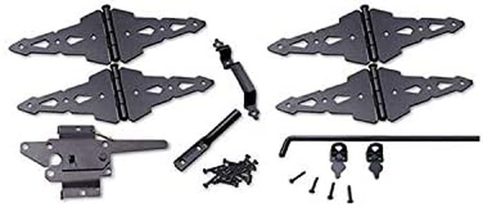 NMI Fence - Double Drive Western Wood Gate Hardware Set with Hinges, Latch and Drop Rod - Black - NW38949W24 - Nationwide Industries