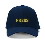 Speedy Pros Baseball Cap Gold Press News Embroidery Acrylic Dad Hats for Men & Women 1 Size, Navy, One Size