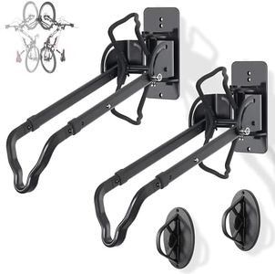 CyclingDeal Bike Wall Mount Swivel Rack - Premium Quality Vertical Adjustable & Foldable Bicycle Parking Rack with Wheel Holder - for Storing MTB 700C Road Bikes with Tire Width up to 2.4" - 2 Pack
