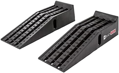 Black Widow PSR295 Plastic Car Service Ramps - Lifts Vehicles 6.25" H for Maintenance or Oil Changes - Each Ramp is 12" W - Pack of Two - 10,000 lbs. Capacity Per Pair