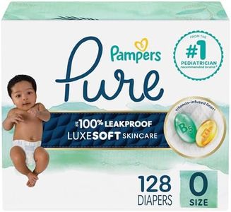 Pampers Diapers Size 0, 128 Count - Pure Protection Disposable Baby Diapers, Hypoallergenic and Unscented Protection, Enormous Pack (Packaging & Prints May Vary)