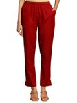 Libas Women's Regular Casual Pants (PL1536_Maroon