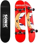 Sonic The Hedgehog Character Skateboards - Cruiser Skateboard with ABEC 5 Bearings, Durable Deck, Smooth Wheels (Choose from Sonic, Knuckles, Tails or Sonic & Friends)