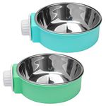 2 Pcs Pet Crate Bowls, 2-in-1 Dog Hanging Bowl Removable Cage Water Bowls for Small Animals