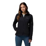 Columbia Women's Fast Trek Jacket, Full Zip Fleece Jacket, Black, Size M