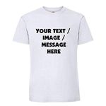 Personalised with Your own Text/Image/Any Name White Colour Mens Short Sleeve Soft Touch Cotton T-Shirt (S)