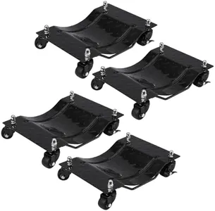 Car Dolly 4 Pack, [Upgraded] Towallmark Car Dolly with Nylon Wheels, 6000lbs Load Bearing, Tire Wheel Dolly Vehicle with 360° Rotational Wheel for Moving Cars, Trucks, Trailers, Motorcycles, Black