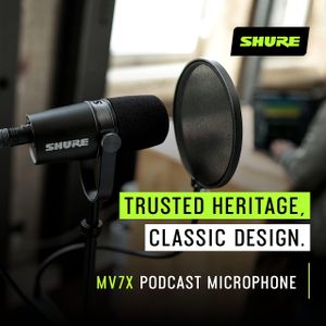 Shure MV7X XLR Microphone – Black Dynamic Podcast Mic
