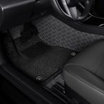INCH EMPIRE Floor Liner Fit for 2017-2021 Tesla Model 3 Fully Embedded Custom No Edge Floor Mat Frunk Trunk Blanket-2 Layers Non-Slip Waterproof Odorless Car Carpet Protect All Weather(Grey)
