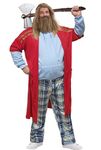 Arvilhill Man Halloween Fat Man Robe Cosplay Costume Hoodie Coat Pants Full Set Outfit XL