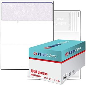 VersaCheck ValueChex - 1000 Blank Business Voucher Checks - Blue Classic - 1000 Sheets Form #1000 - Check on Top