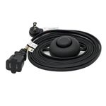 FIRMERST Foot Switch Extension Cord 10 Feet for Floor lamp, Holiday Lights, Black