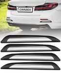 Carzex Front Rear Car Bumper Protector Strip, Single Broad Chrome Bumper Guard, Suitable for All Cars (Black) (Set of 4)