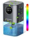 Homtronics Dehumidifiers for Home, 1700mL Smart Dehumidifiers with 7 Color LED Light, 8/12/24H Timer, 44dB Ultra-Quiet, Energy Saving Small Dehumidifiers for Damp Bedroom, Bathroom, RV, Office-Silver