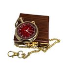 M.A & SONS COMPASS Unisex Branded Brass Pocket Analog Watch Red Color Inside Dial And Backside Message Personalized As Your Choice Watch With Wooden Box