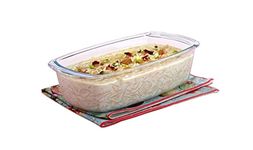 Signoraware Bake 'N' Serve loaf Bakeware Safe and Oven Safe Glass Dish Tray | Borosilicate Glass Bowl Container | Microwave Oven Safe Baking (1800ml, Set of 1, Clear)