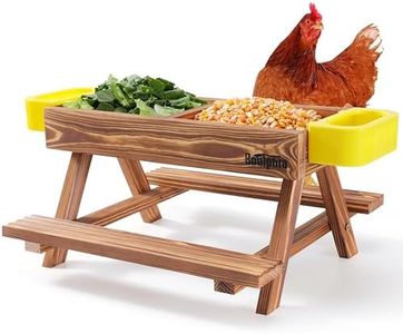 Boulphia Chicken Feeders and Waterers, Chicken Feeder No Waste Kit with Chicken Picnic Table and 2 Chicken Water Feeder, Handmade Wooden Chicken Supplies & Accessories for Chicken Coop