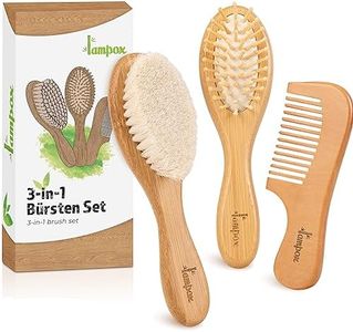 Brosse à cheveux et peigne pour bébé - Brosse à cheveux en bois naturel avec poils de chèvre doux - Brosse douce pour bébé - Pour nourrissons et tout-petits - Brosse à cheveux pour bébé (noyer)