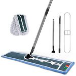 Masthome Commercial Dust Mop, 36" Large Industrial Dust Mop with 2 Reusable Mop Pads, Heavy Duty Floor Mop with Stainless Steel Long Handle, Wet & Dry Mops for Floor Cleaning