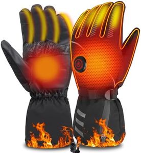 Gants Chauffants 7.4V 4000mAh Électriques Rechargeables Gant Chauffants pour Homme Femme 3 Niveaux Chauffage Gants d'hiver Écran Tactile Moto Ski Chauffage des Doigts Gants Doublure Chauffants