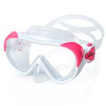 Kids Swim Goggles with Nose Cover 180° Panoramic Child Diving Mask Anti-Fog Swim Mask Swimming Goggles for Kids 4-15 (White-Red)