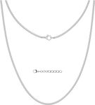 Silvadore 2mm Silver Necklace for Men Chain - Stainless Steel CUBAN Link Jewellery - Non-Tarnish - 51cm / 20 inch (Velvet Pouch)