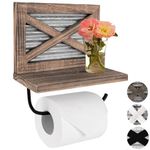 Autumn Alley Rustic Farmhouse Toilet Paper Holder with Shelf - Rustic Farmhouse Bathroom Decor - Farmhouse Bathroom Accessories and Western Bathroom Decor Wall Mounted, Brown Wood