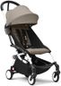Poussette Stokke YOYO3 6+ - Cadre blanc + pack couleur 6+ taupe + capote - Pliage facile, légère et compacte - Compatible bagage cabine