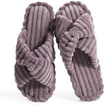 Star Vibe House Slippers For Women Cute Fuzzy Outdoor Indoor Shoes Cross Band Open Toe Slippers Anti-Slip Lightweight Pantoufles Pour Femme Purple 38-39