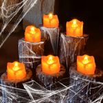 12PCS Halloween Candle, Flameless Halloween LED Tea Lights Candle Tealights Halloween Decor, Battery Operated Halloween Lamp LED Candle Lanterns Fake Candles Halloween Party Decorations Indoor