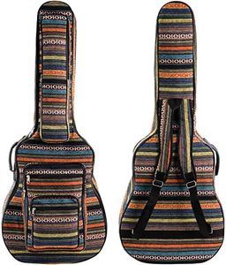 Tosnail 43 Inch Acoustic Guitar Gig Bag with Backpack Strap and 5 Pockets, Bohemian Vintage Guitar Storage Case Bag