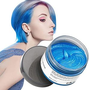 MOFAJANG Natural Hair Wax Color Styling Cream Mud, Adofect Natural Hairstyle Dye Pomade, Temporary Hairstyle Cream 4.23 oz, Hairstyle Wax for Men and Women, Blue