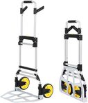 Garvee Hand Truck, Folding Carry, Lightweight, Load Capacity 330.7 lbs (150 kg), Silent, Includes Fixed Rope, Aluminum Alloy, Commercial Use, Moving/Outdoor/Luggage Transportation