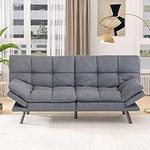 Hcore Futon Sofa Bed,Grey Linen Fut