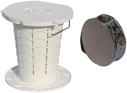 Retractable Portable Toilet,Large Capacity Camping Toilet,Foldable Travel Toilet,for Camping, Hiking and Outdoor Use,Car, Travel, Boat, Beach,with Carry Bag, Compact Folding Design (White)
