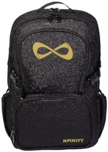 Nfinity Sparkle Backpack for Cheerleaders – Glitter Finish, Lightweight and Durable, with Ample Storage and Adjustable Straps