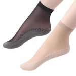 Ghelonadi Women's Low Ankle Length Ultra-Thin Transparent Sneakers No Show Women/Girl Cotton Socks Fashion Summer skin Low Cut Stocking socks - 2 Pair. (Black+Beige) (Black+Beige)