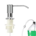 PETIARKIT Built-in Sink Soap Dispenser, Soap Dispenser for Kitchen Sink,47" Tube Connects Directly to Soap Bottle,Refill from The Top,304 Stainless Steel Hand Pump Head. (Chrome)