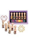 Melissa & Doug Wooden Happy Handle 6 Piece Stamp Set for Children | Arts and Crafts for Kids Age 4+ | Wooden Stamps for Kids | Toys for Boys & Girls Gifts | Kids Art Set Gift for 4 Year Old