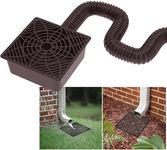 ZNNCO Upgraded Gutter Downspout Extensions Flexible, No Dig Catch Basin Downspout Extension with Leak-Proof Splash Block Kit (Brown)