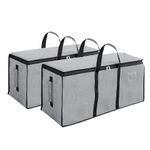 Storite 2 Pack Multi-Purpose Heavy Duty Moisture Proof 90 Litres Canvas Super-Size Jumbo Underbed Storage Bag/Toys/Blankets/Stationery Paper/Clothes Storage Bag (87x36x28 cm), Grey