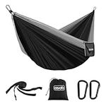 ASAB Portable Camping Hammock 210T Nylon Hammock Tent Breathable and Easy to Install Travel Hammock with 507lb Weight Capacity Two Straps Side Storage Bag Ultralight Tree Hammock for Yard Hiking