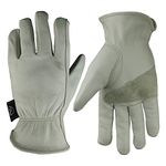 Kim Yuan Leather Work Gloves for Gardening/Cutting/Construction/Motorcycle, Men & Women, Elastic Wrist with Palm, Medium 1 Pair