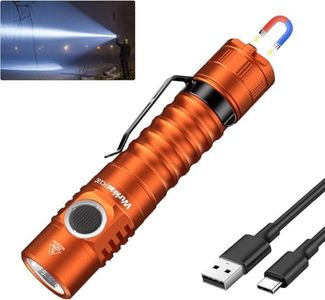 Wurkkos FC11C LED Flashlights Rechargeable -Small Powerful EDC Flashlight 90CRI 1200 High Lumen, IP67 Waterproof,Magnetic Tailcap,155M Beam Distance for Garden Dog Walking Emergency(Orange 4000K)