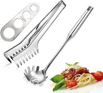 HZIYOU 3 Pieces Spaghetti Spoon and Pasta Tong, Stainless Steel Comb Shaped Tongs, Noodles Pasta Clip Kitchen Cooking Tool