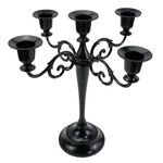 5-Candle Metal Candelabra ,Black