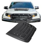 JHCHAN Bonnet Scoop Vent Trim for Ford Ranger 2015-2022 T7 T8 Wildtrak Raptor Everest Large Cover Accessories Decoration Protector Matte Black ABS