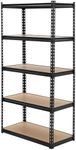 GarveeHome Garage Storage Shelves, 5-Tier Utility Shelves, Adjustable Storage Shelves, Industrial Shelving, Load 3860 Lbs Heavy Duty Storage Shelves for Garage Kitchen Basement Laundry Pantry,Black