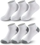 MONFOOT Men's/Women's 6 Pairs Daily Cushion Comfort Fit Performance Quarter Ankle Socks, White Small Multipack